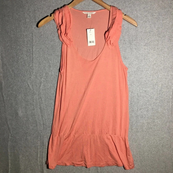Banana Republic Tops - Womens NWT Banana Republic Tank Top Ruffle Straps Baby Pink V Neck Casual